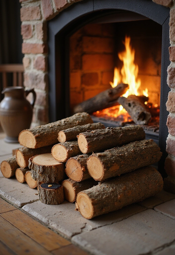 22 Affordable Fall Fireplace Decor Ideas That Look Luxurious (You’ll Love #11!) - 20. Artful Log Displays