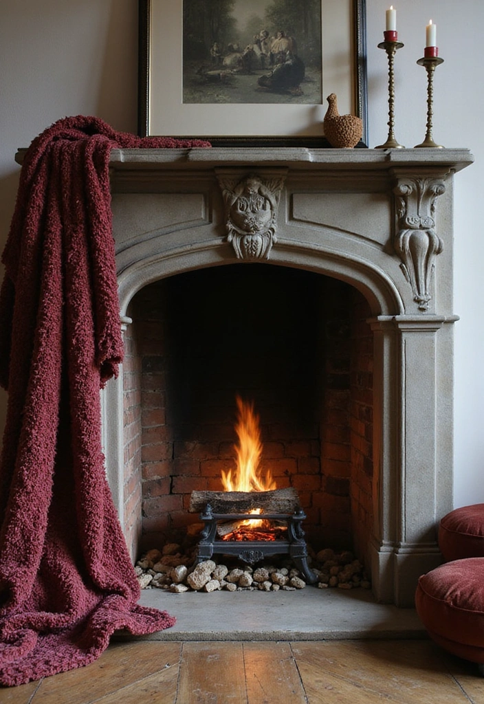 22 Affordable Fall Fireplace Decor Ideas That Look Luxurious (You’ll Love #11!) - 6. Elegant Fabric Draping