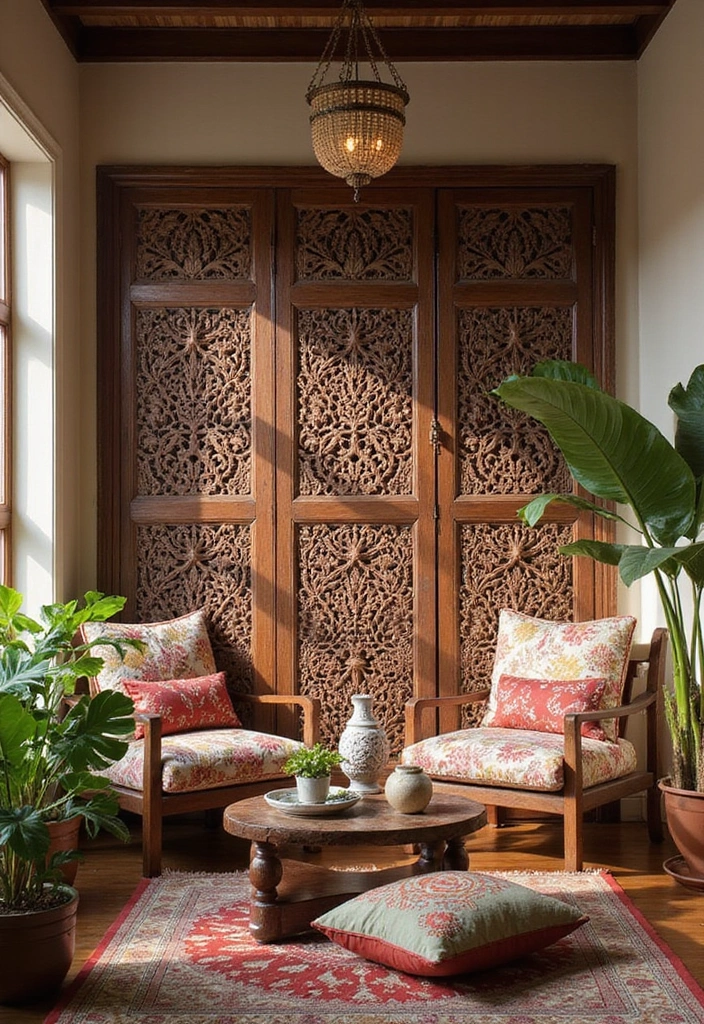 22 Best Room Dividers for Privacy and Style (Your Neighbors Will Be Jealous of #11!) - 7. Vintage Indian Screens