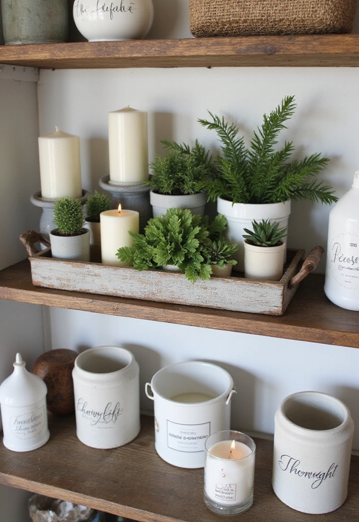 22 DIY Farmhouse Shelf Decor Ideas You Can Create This Weekend (Prepare for #8 to Blow Your Mind!) - 18. Decorative Trays