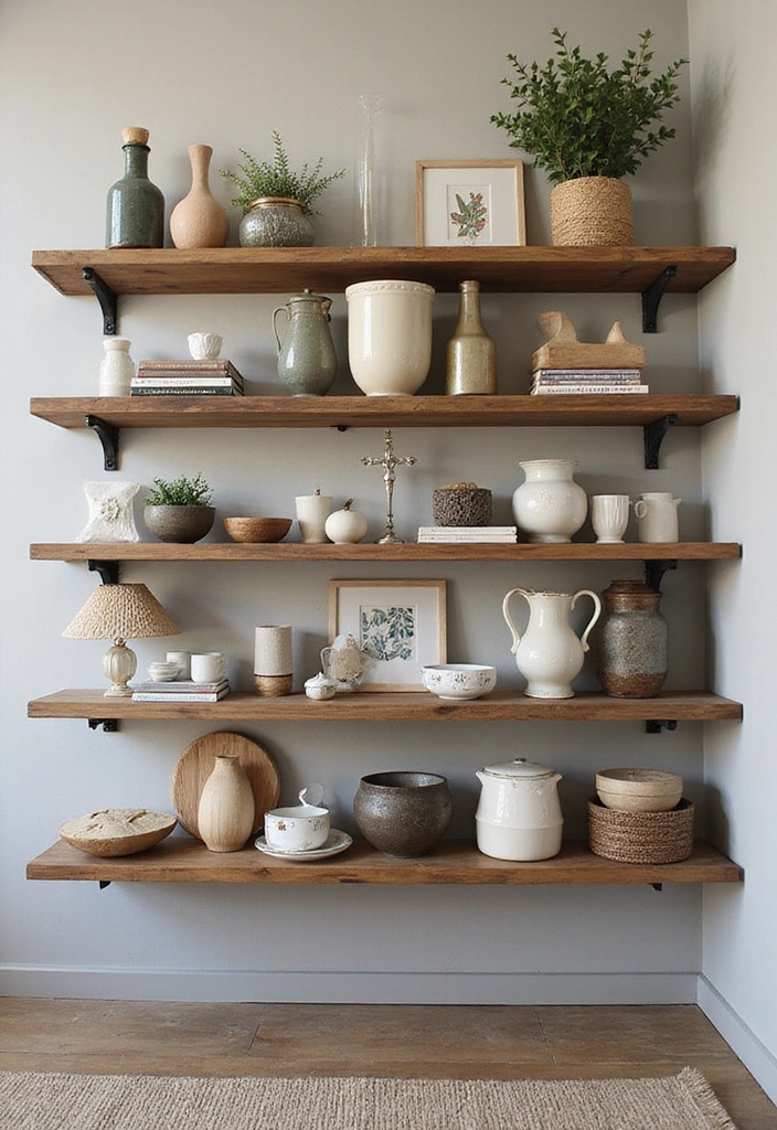 22 DIY Farmhouse Shelf Decor Ideas You Can Create This Weekend (Prepare for #8 to Blow Your Mind!) - 22. Multi-Level Shelving