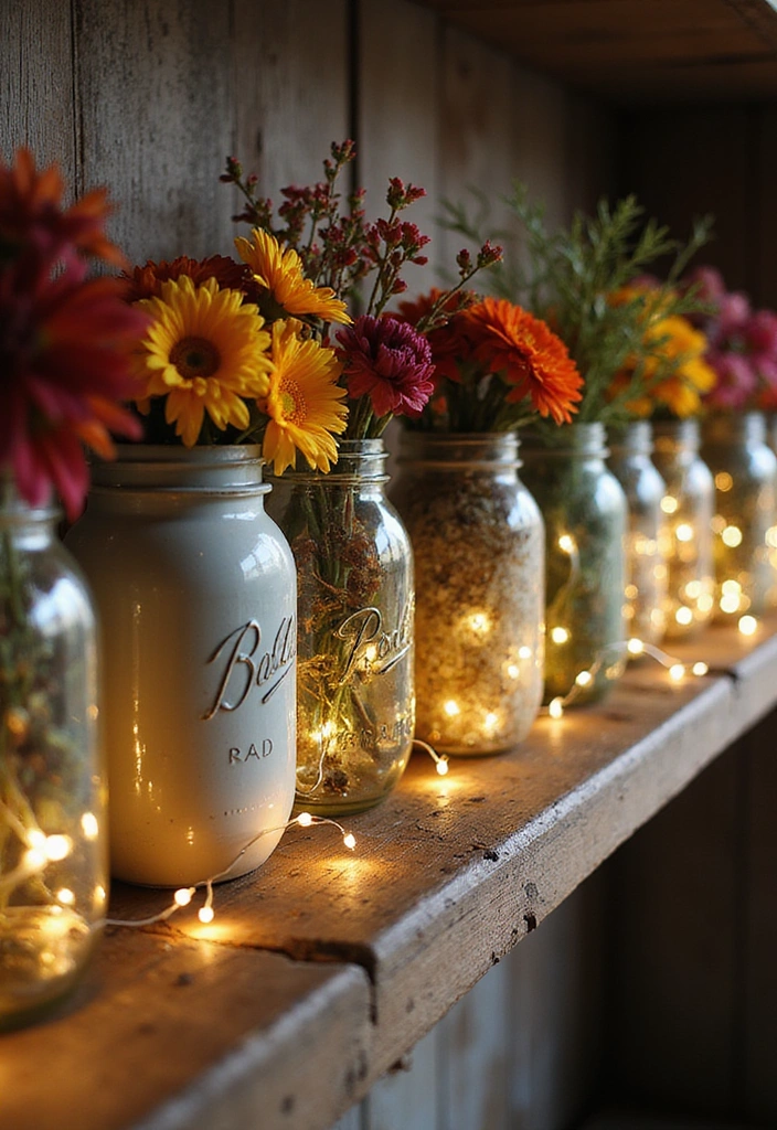 22 DIY Farmhouse Shelf Decor Ideas You Can Create This Weekend (Prepare for #8 to Blow Your Mind!) - 3. Vintage Jars