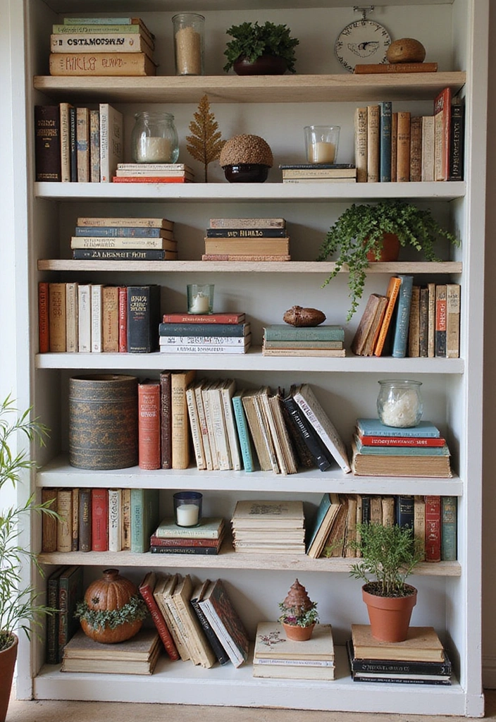 22 DIY Farmhouse Shelf Decor Ideas You Can Create This Weekend (Prepare for #8 to Blow Your Mind!) - 6. Stylish Books