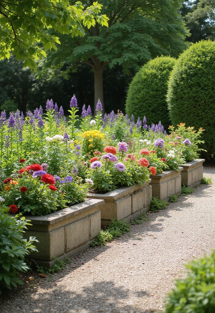 23 DIY Stone Wall Ideas That'll Elevate Your Home Decor Without Breaking the Bank (#19 Is a Must-Try!) - 10. Raised Stone Flower Beds