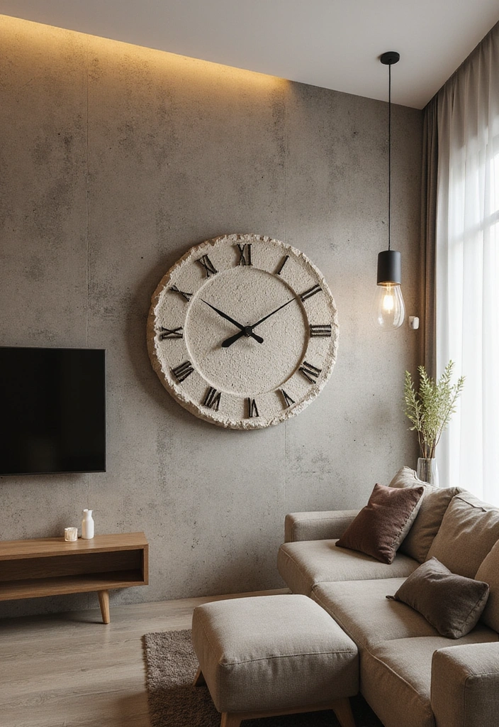 23 DIY Stone Wall Ideas That'll Elevate Your Home Decor Without Breaking the Bank (#19 Is a Must-Try!) - 16. Stone Wall Clock for Unique Home Decor