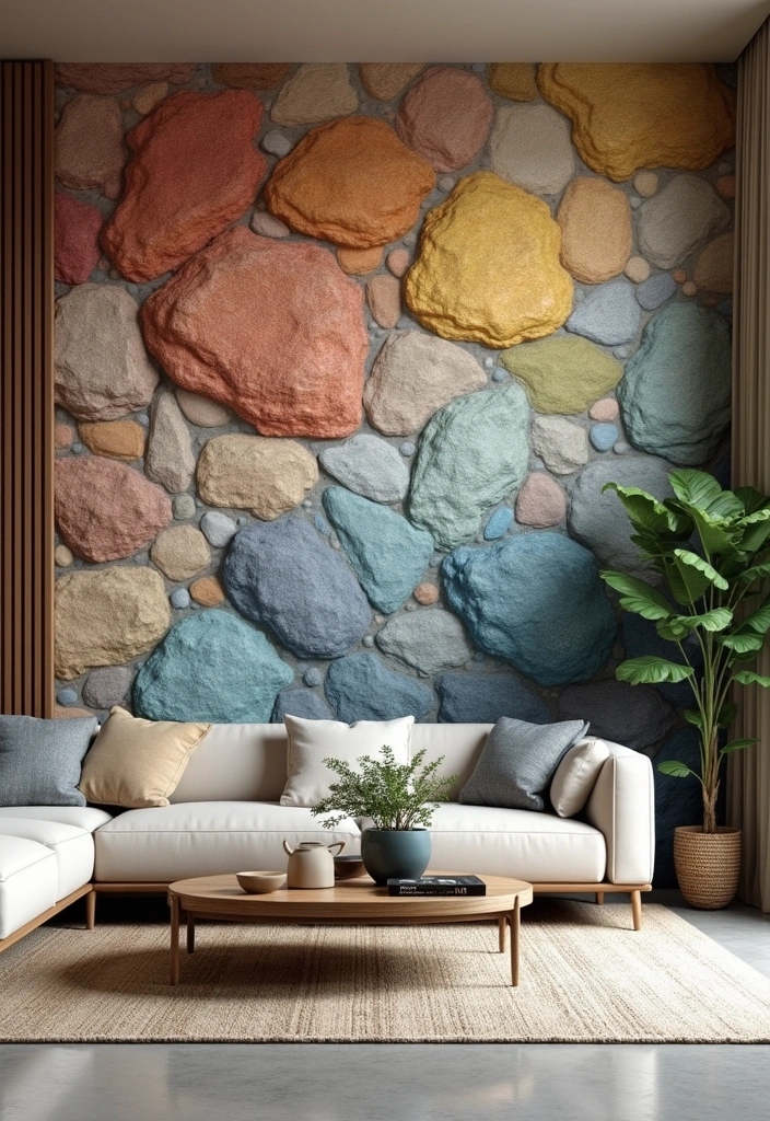 23 DIY Stone Wall Ideas That'll Elevate Your Home Decor Without Breaking the Bank (#19 Is a Must-Try!) - 9. Stone Wall Murals for Artful Expression