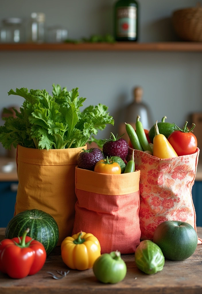 25 Budget-Friendly Fruit and Vegetable Storage Hacks You Can Do This Weekend! - 5. DIY Produce Bags with Reusable Fabric