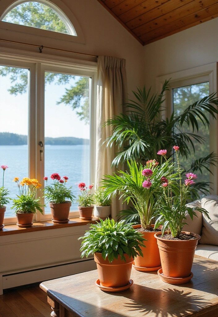 25 Charming Lake House Decor Accents That'll Make You Smile Every Day! - 13. Colorful Indoor Plants