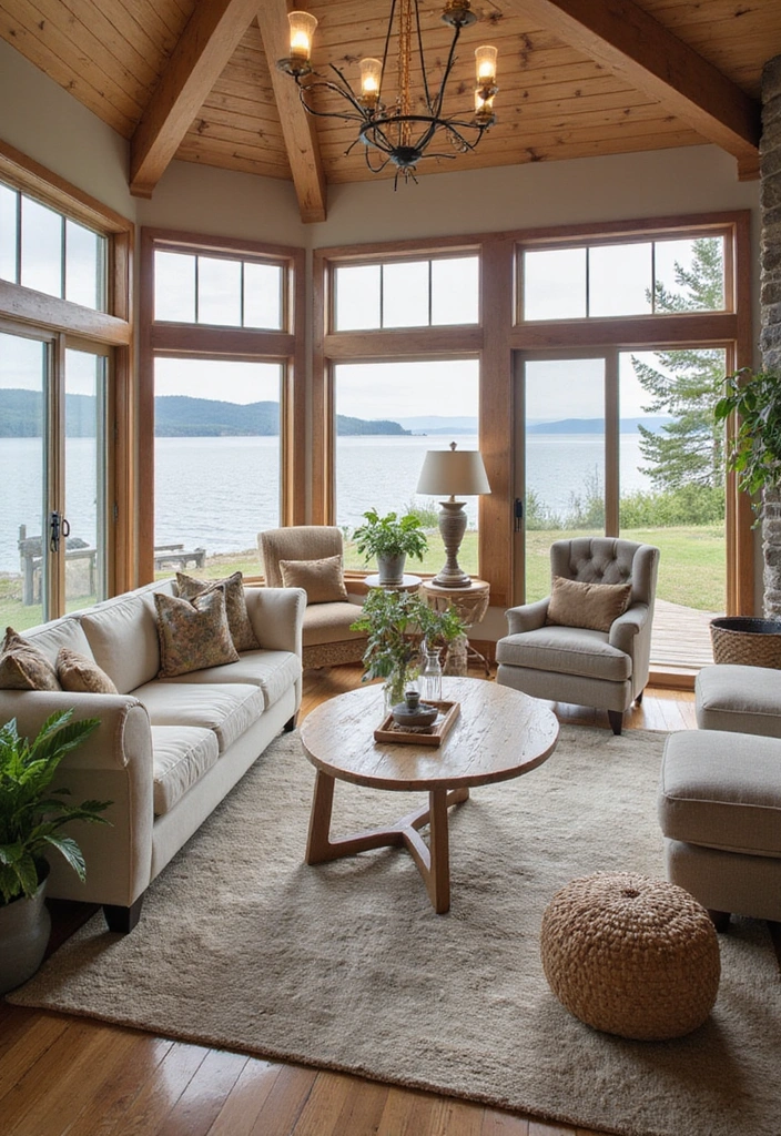 25 Charming Lake House Decor Accents That'll Make You Smile Every Day! - 14. Coastal-Inspired Rugs