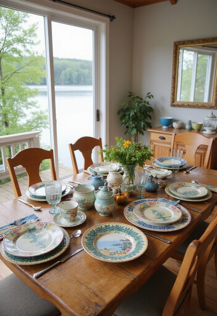 25 Charming Lake House Decor Accents That'll Make You Smile Every Day! - 16. Themed Dinnerware