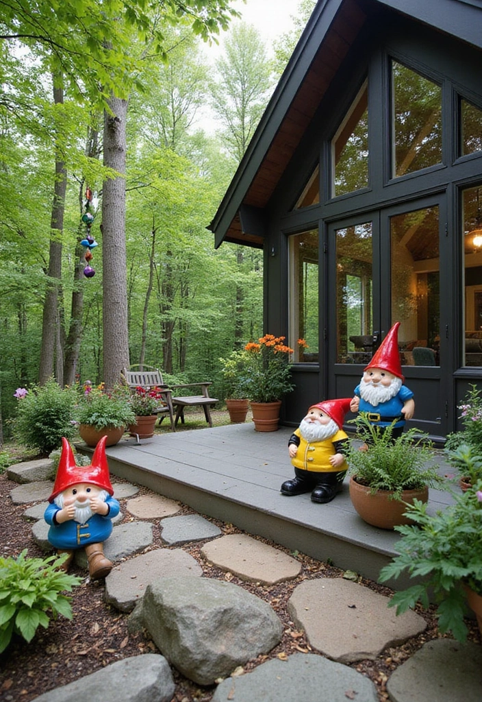 25 Charming Lake House Decor Accents That'll Make You Smile Every Day! - 24. Playful Outdoor Decor