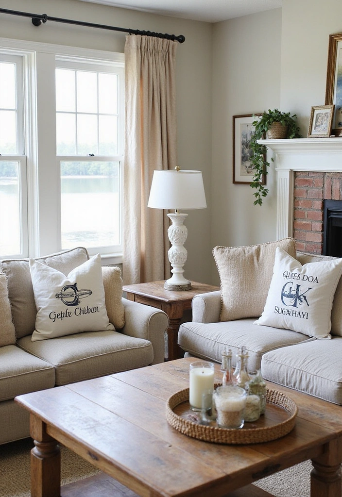 25 Charming Lake House Decor Accents That'll Make You Smile Every Day! - 25. Personalized Throw Pillows