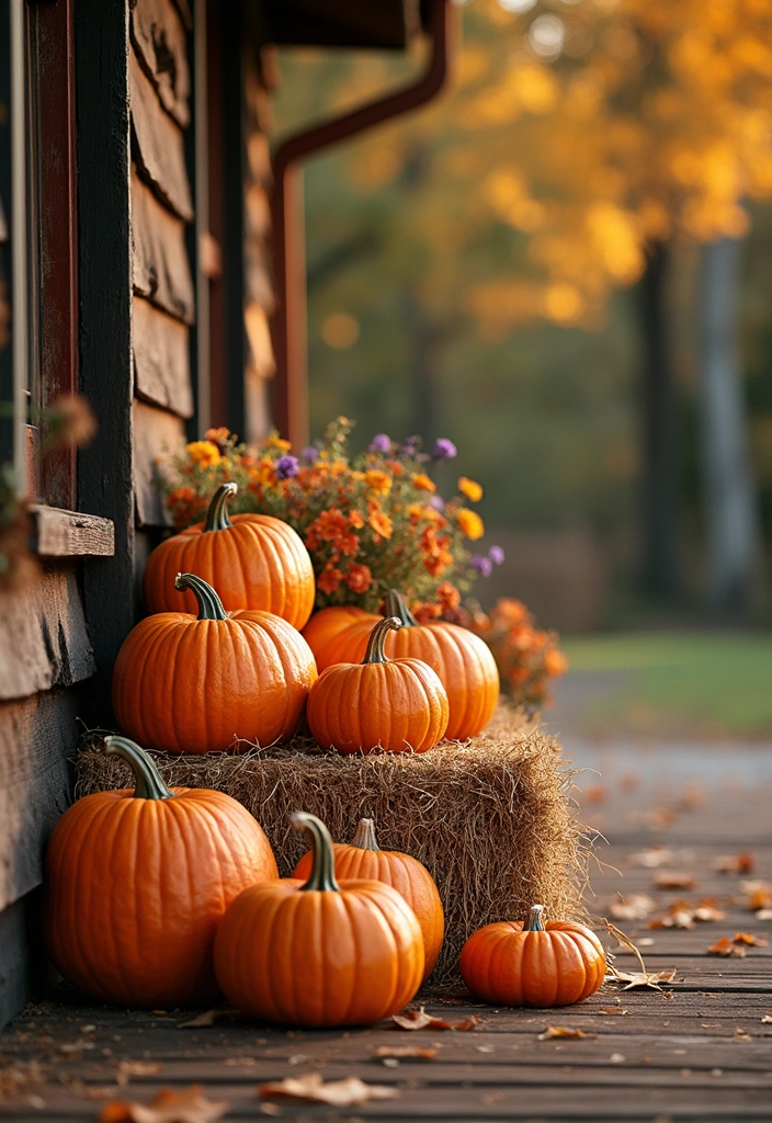 25 Creative Fall Outdoor Decor Ideas That’ll Make Your Home the Talk of the Block! - 1. Pumpkin Paradise