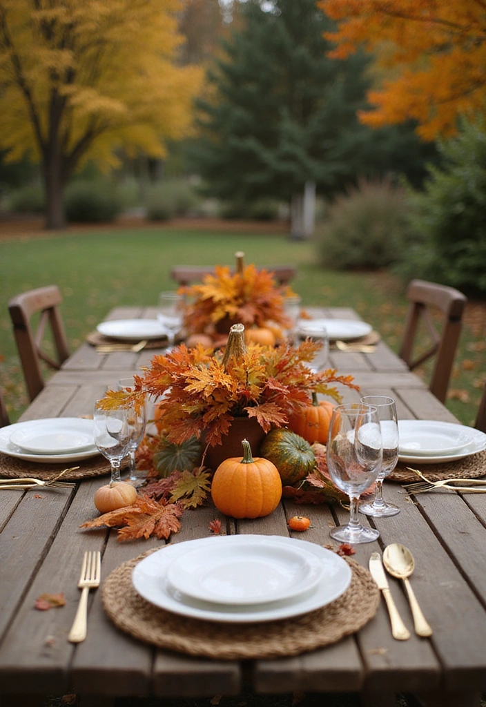25 Creative Fall Outdoor Decor Ideas That’ll Make Your Home the Talk of the Block! - 11. Leafy Centerpieces