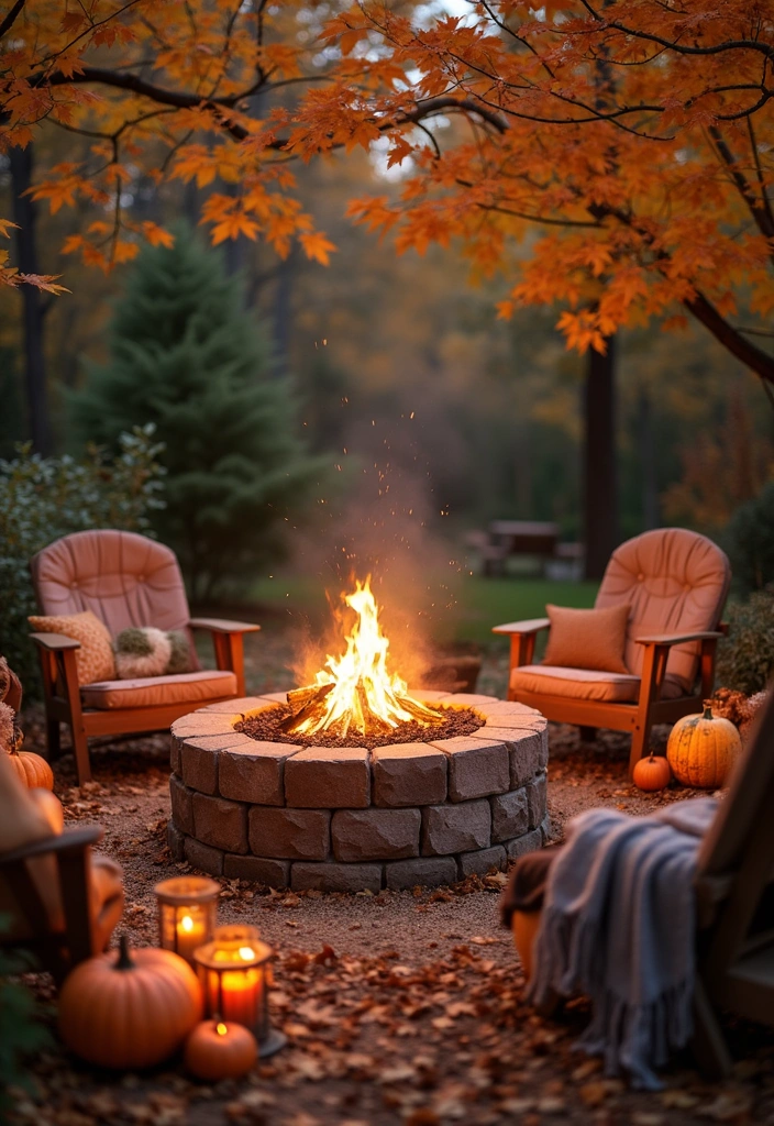 25 Creative Fall Outdoor Decor Ideas That’ll Make Your Home the Talk of the Block! - 12. Outdoor Fire Pit Decor