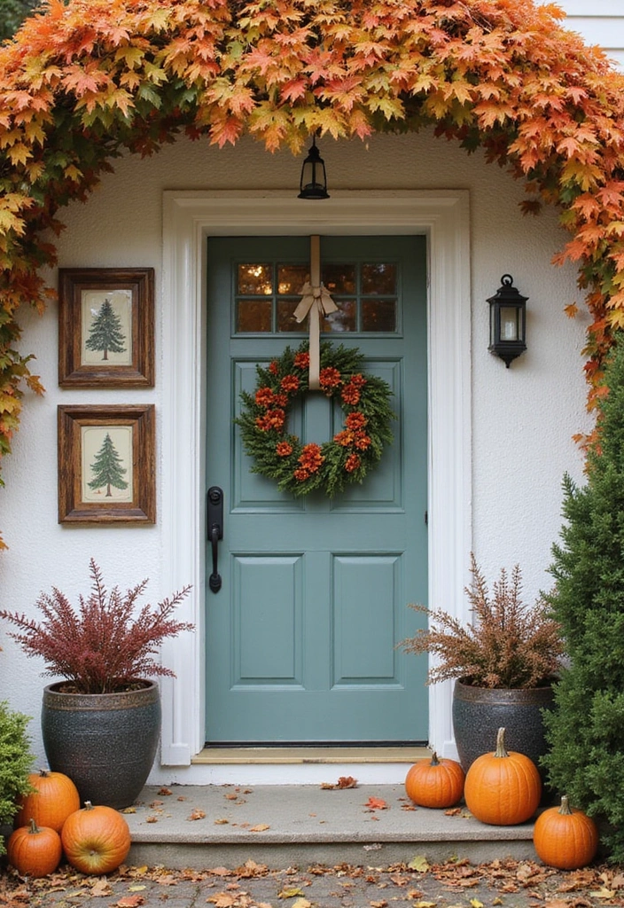 25 Creative Fall Outdoor Decor Ideas That’ll Make Your Home the Talk of the Block! - 14. Nature-Inspired Wall Art