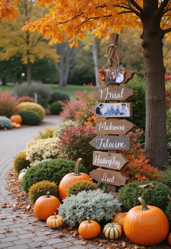 25 Creative Fall Outdoor Decor Ideas That’ll Make Your Home the Talk of the Block! - 21. Personalized Fall Decor