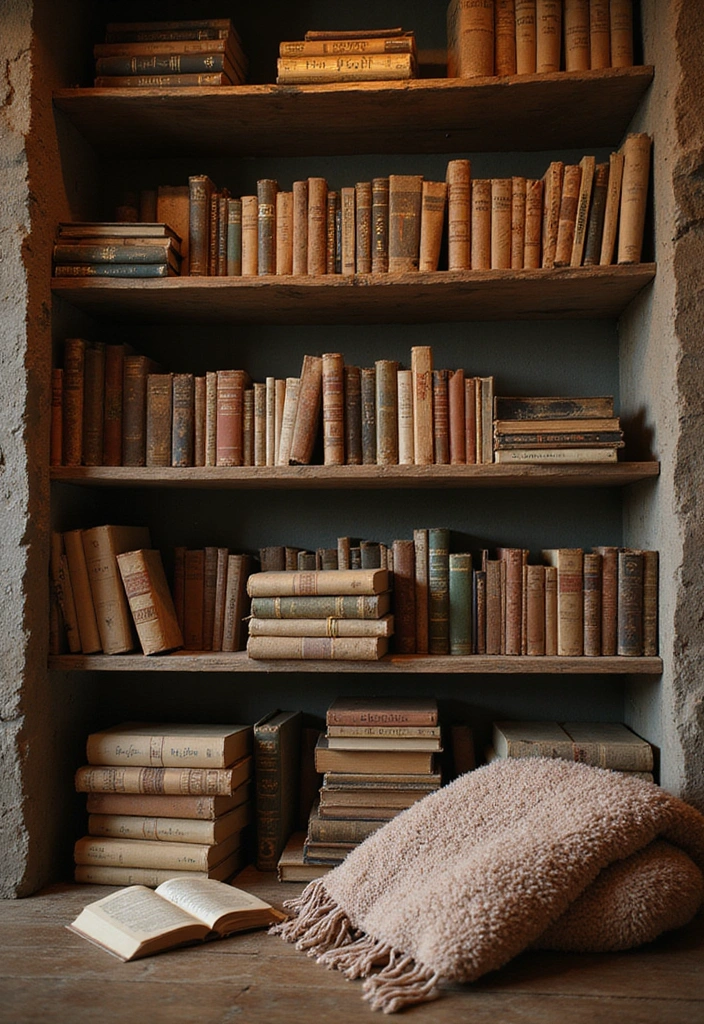 25 Creative Farmhouse Seasonal Shelf Decor Ideas (Get Inspired by #19!) - 14. Cozy Reading Nook