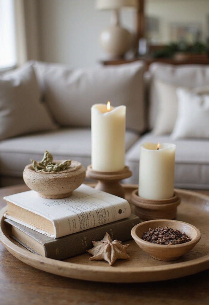 25 Farmhouse Tray Decor Ideas That'll Transform Your Space Into a Cozy Retreat! - 13. Vintage Charm in the Living Room