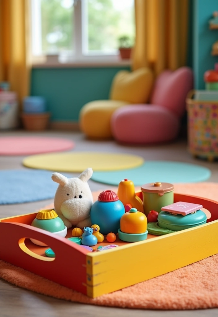 25 Farmhouse Tray Decor Ideas That'll Transform Your Space Into a Cozy Retreat! - 14. Kid's Play Area Fun