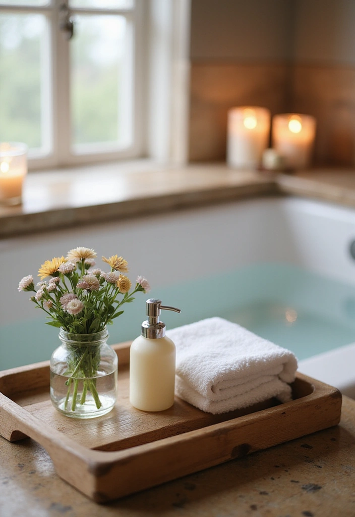 25 Farmhouse Tray Decor Ideas That'll Transform Your Space Into a Cozy Retreat! - 3. Bathroom Bliss