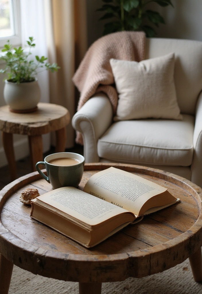 25 Farmhouse Tray Decor Ideas That'll Transform Your Space Into a Cozy Retreat! - 8. Cozy Reading Nook