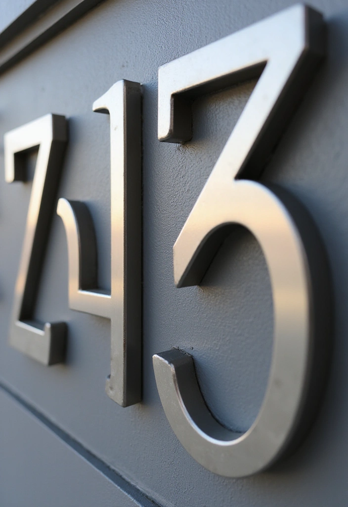 25 Modern House Number Ideas That Define Contemporary Style (You Can’t Miss #17!) - 1. Sleek Metal Numbers