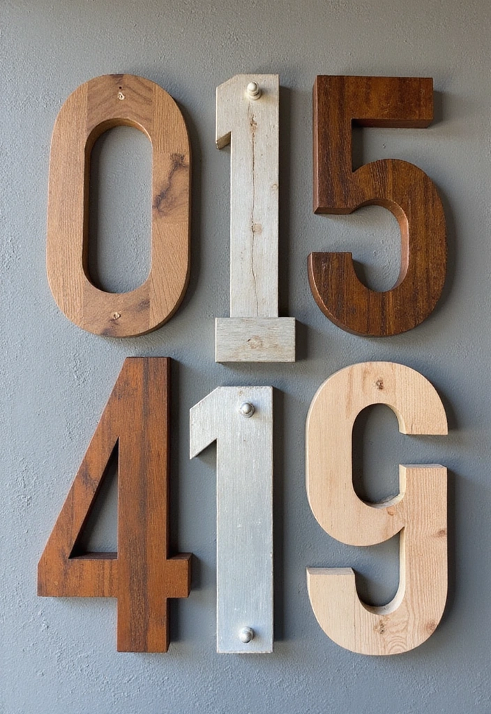 25 Modern House Number Ideas That Define Contemporary Style (You Can’t Miss #17!) - 10. Mixed Materials