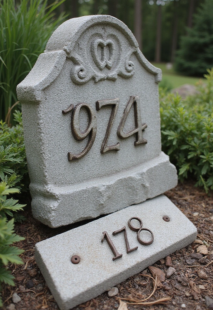 25 Modern House Number Ideas That Define Contemporary Style (You Can’t Miss #17!) - 11. Subtle Stone Plaques