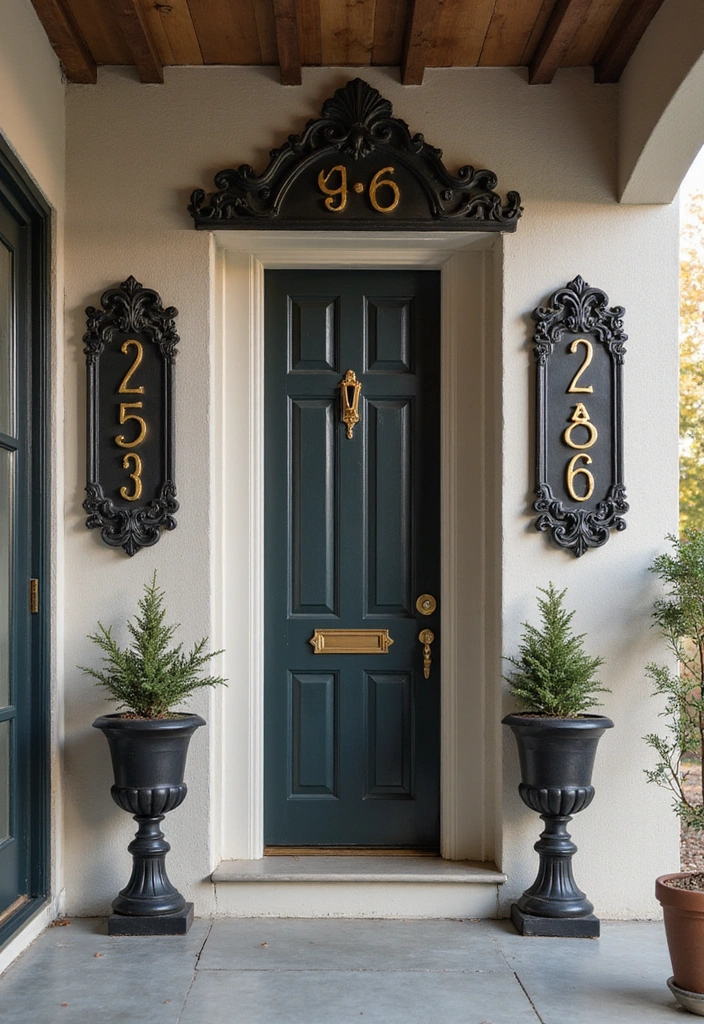 25 Modern House Number Ideas That Define Contemporary Style (You Can’t Miss #17!) - 12. Vintage-Inspired Numbers