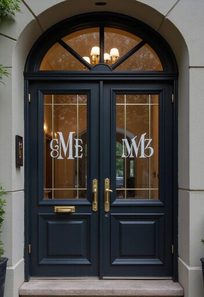 25 Modern House Number Ideas That Define Contemporary Style (You Can’t Miss #17!) - 16. Elegant Monogrammed Numbers