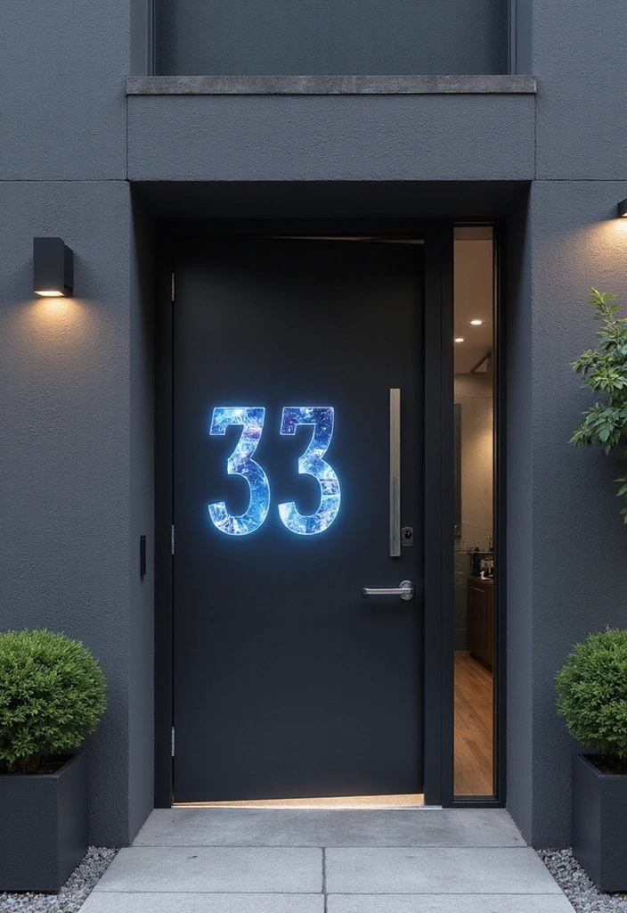 25 Modern House Number Ideas That Define Contemporary Style (You Can’t Miss #17!) - 17. Interactive Digital Displays
