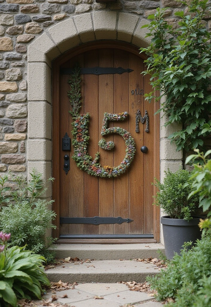 25 Modern House Number Ideas That Define Contemporary Style (You Can’t Miss #17!) - 18. Nature-Inspired Numbers