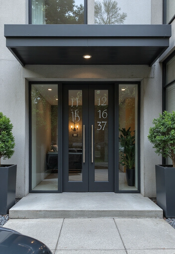25 Modern House Number Ideas That Define Contemporary Style (You Can’t Miss #17!) - 19. Clear Glass Numbers