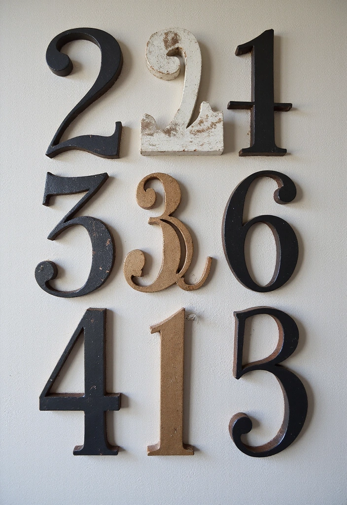 25 Modern House Number Ideas That Define Contemporary Style (You Can’t Miss #17!) - 21. Mixed Font Styles