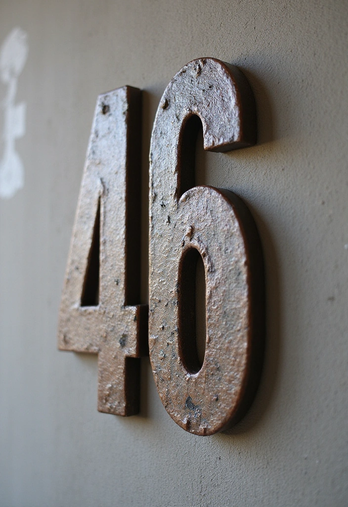 25 Modern House Number Ideas That Define Contemporary Style (You Can’t Miss #17!) - 23. Soft Industrial Style
