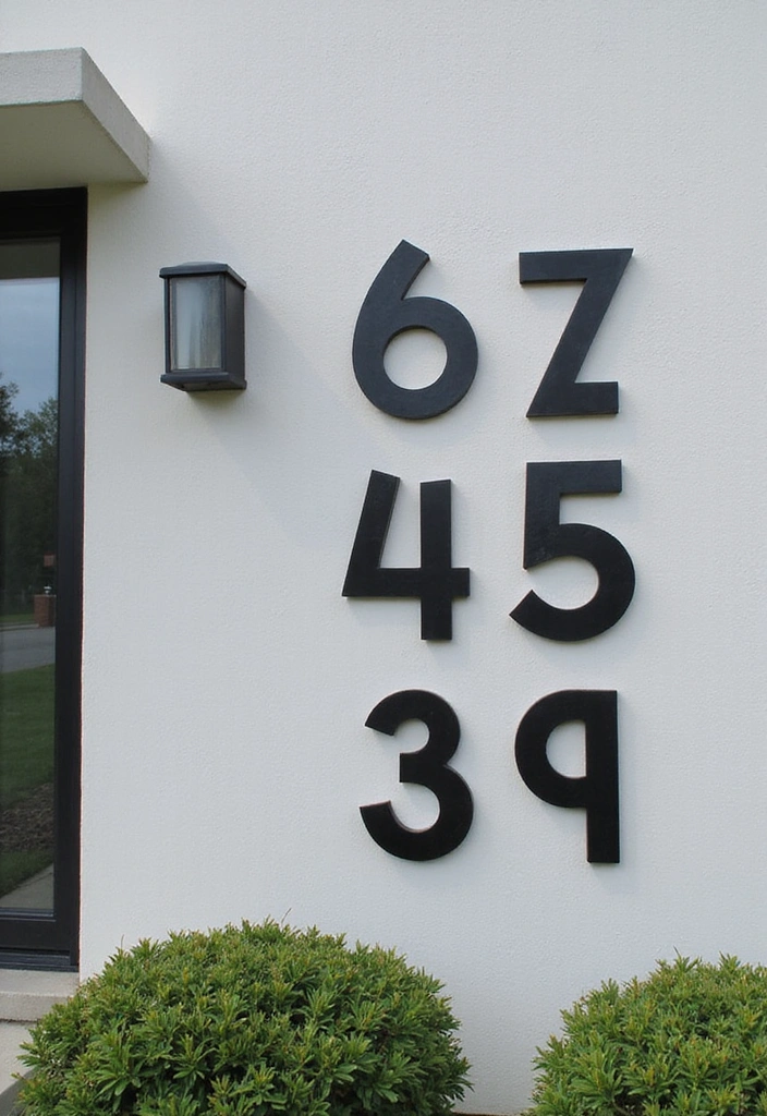 25 Modern House Number Ideas That Define Contemporary Style (You Can’t Miss #17!) - 24. Unique Shape Cutouts