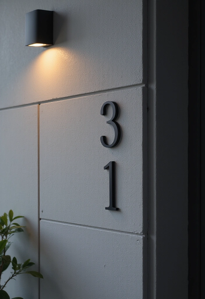 25 Modern House Number Ideas That Define Contemporary Style (You Can’t Miss #17!) - 4. Minimalist Acrylic Numbers