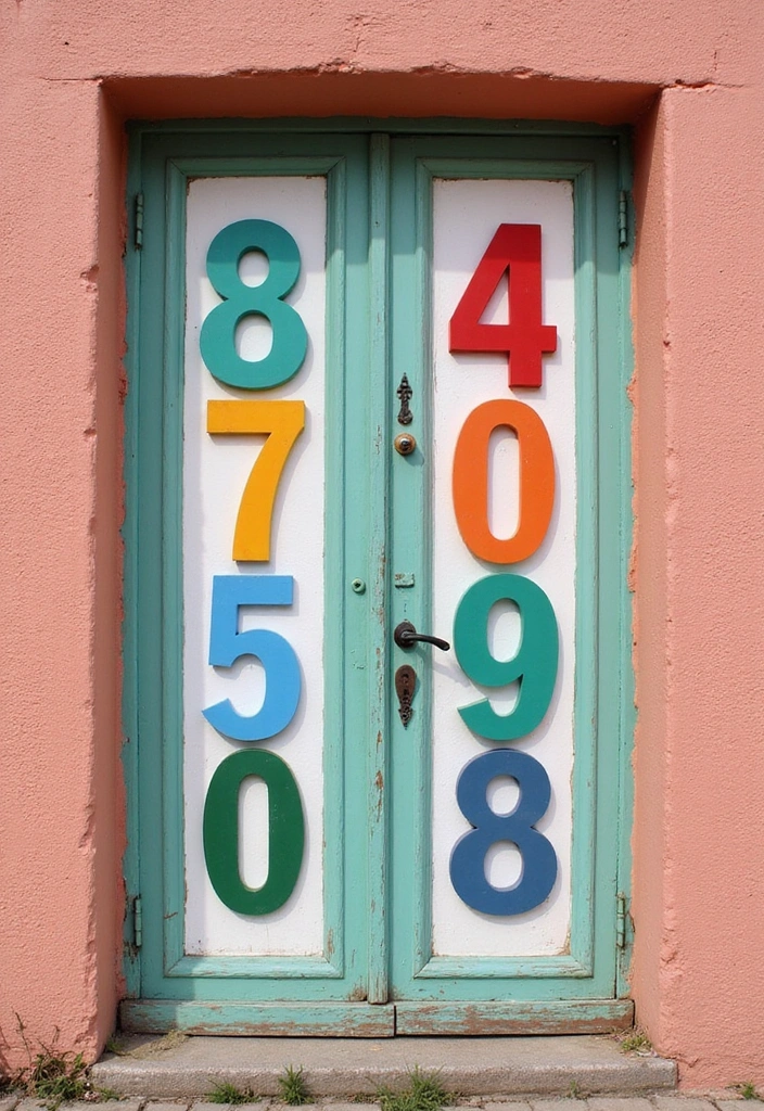 25 Modern House Number Ideas That Define Contemporary Style (You Can’t Miss #17!) - 5. Bold Color Contrast