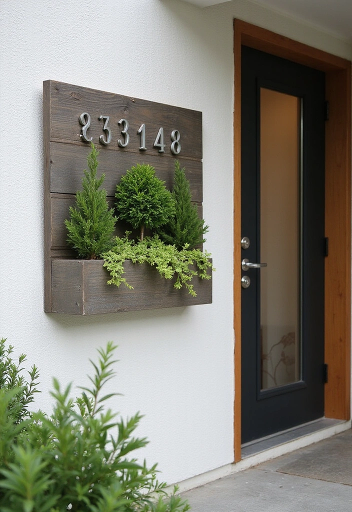 25 Modern House Number Ideas That Define Contemporary Style (You Can’t Miss #17!) - 6. Wall-Mounted Planters