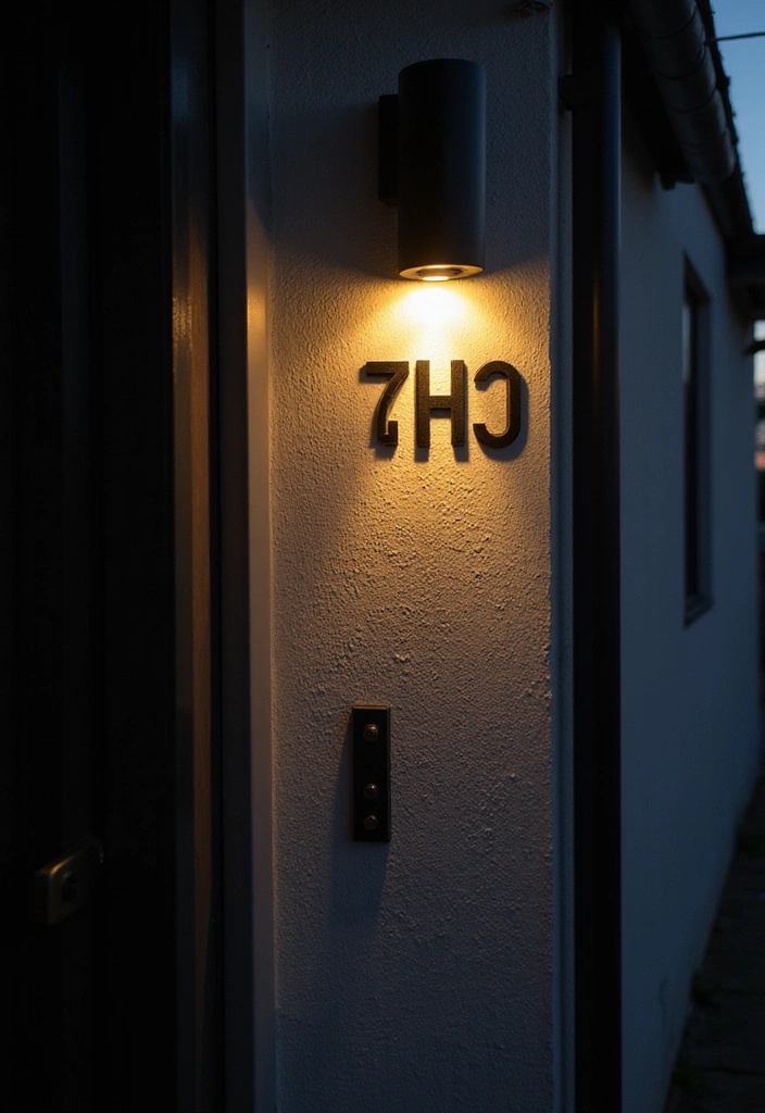 25 Modern House Number Ideas That Define Contemporary Style (You Can’t Miss #17!) - 9. Integrated Lighting
