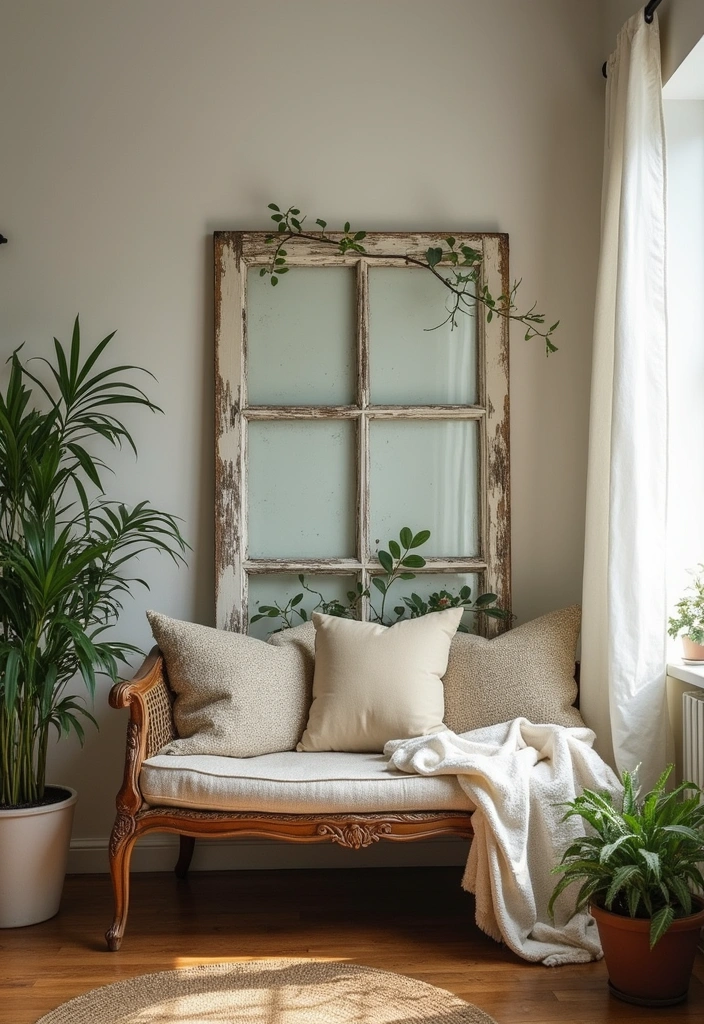 25 Stunning DIY Room Divider Ideas That Will Transform Your Space on a Budget! - 10. Upcycled Window Frame