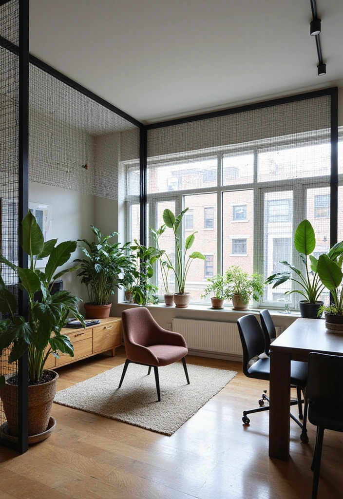 25 Stunning DIY Room Divider Ideas That Will Transform Your Space on a Budget! - 12. Wire Mesh Structure