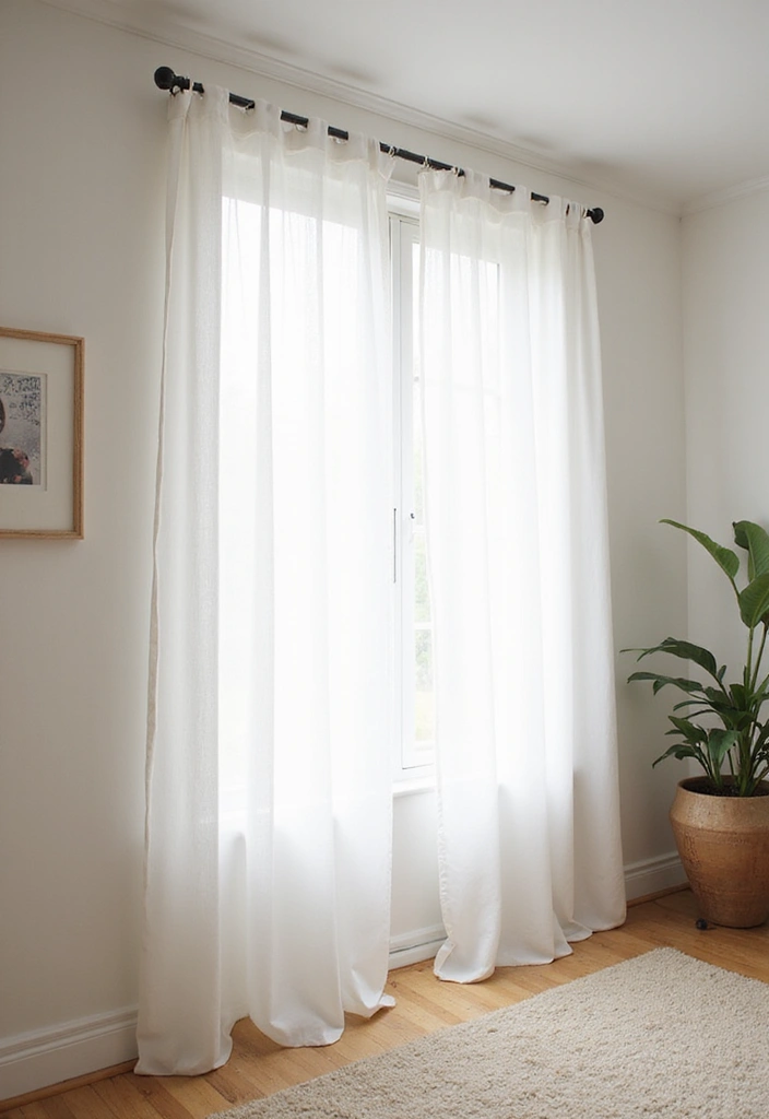 25 Stunning DIY Room Divider Ideas That Will Transform Your Space on a Budget! - 16. Tension Rod with Sheer Curtains