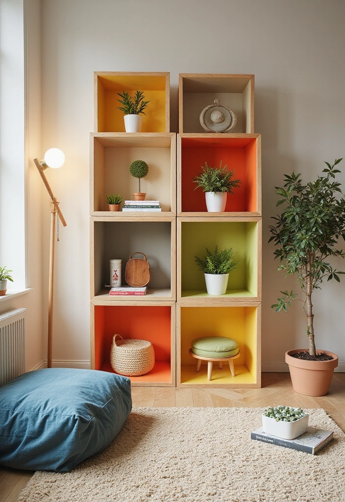25 Stunning DIY Room Divider Ideas That Will Transform Your Space on a Budget! - 17. Modular Cubes