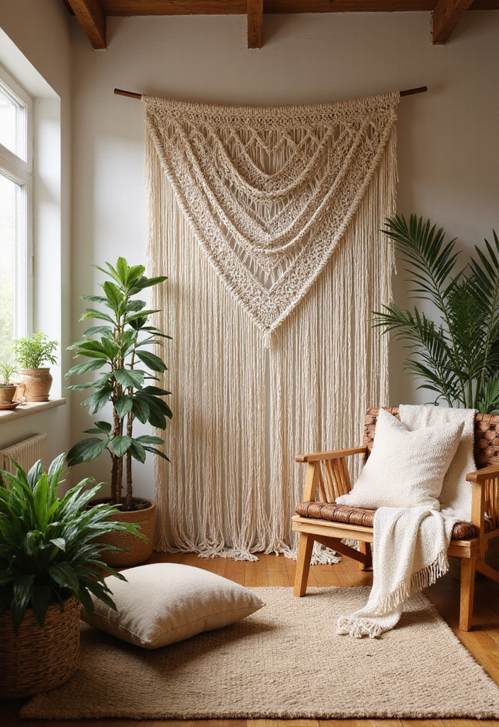 25 Stunning DIY Room Divider Ideas That Will Transform Your Space on a Budget! - 4. Macramé Magic