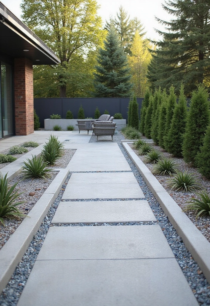 25 Stunning Driveway Edging Ideas to Boost Your Curb Appeal (You Won't Believe #6!) - 2. Sleek Concrete Borders