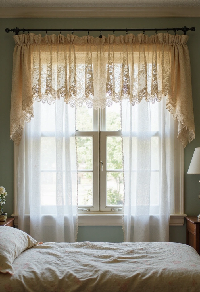 10 Bold Eclectic Window Valance Ideas That Will Make a Statement in Any Room! - 2. Vintage Lace and Embroidery