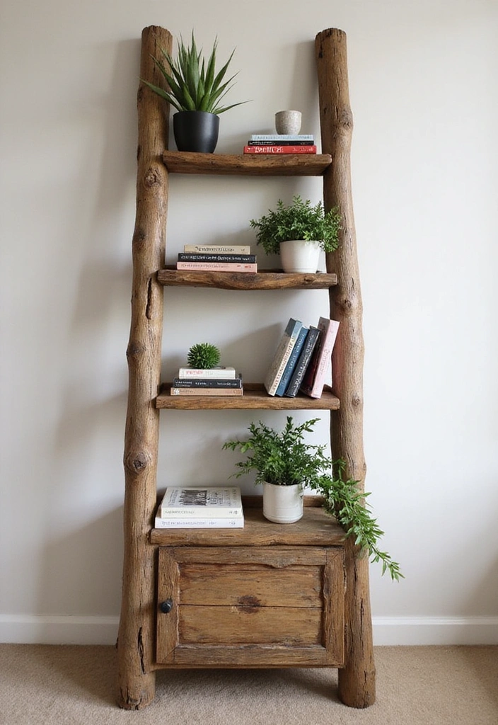 12 Creative Upcycled Furniture Ideas That Will Blow Your Mind (You Won't Believe #3!) - 3. Ladder Bookshelf