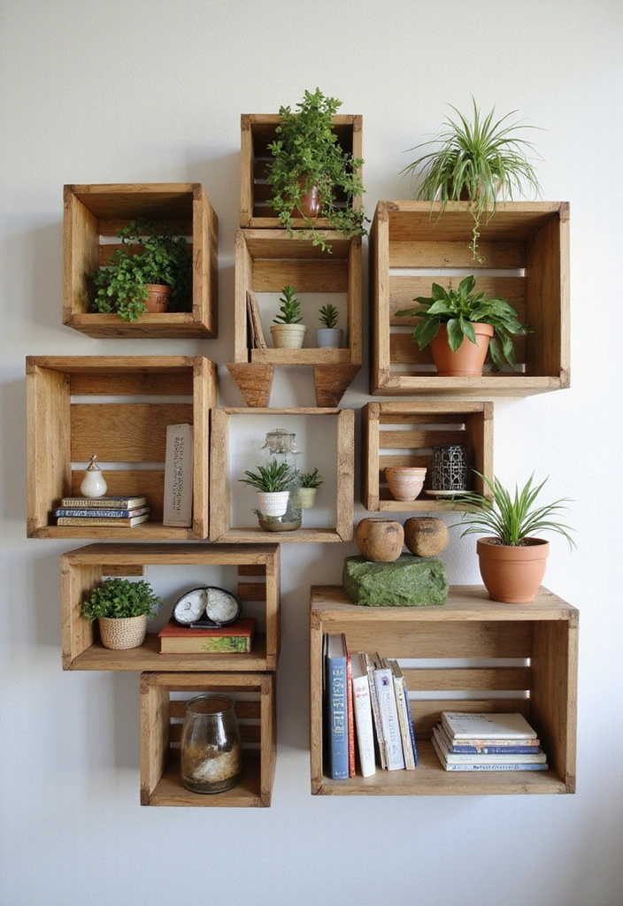 12 Creative Upcycled Furniture Ideas That Will Blow Your Mind (You Won't Believe #3!) - 5. Crate Shelves